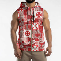 Wallis Et Futuna Kilisimasi Fiefia Sleeveless Zip Hoodie Pacific Patchwork Xmas Vibes - Polynesian Pride