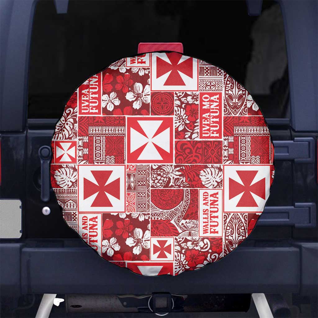 Wallis Et Futuna Kilisimasi Fiefia Spare Tire Cover Pacific Patchwork Xmas Vibes - Polynesian Pride