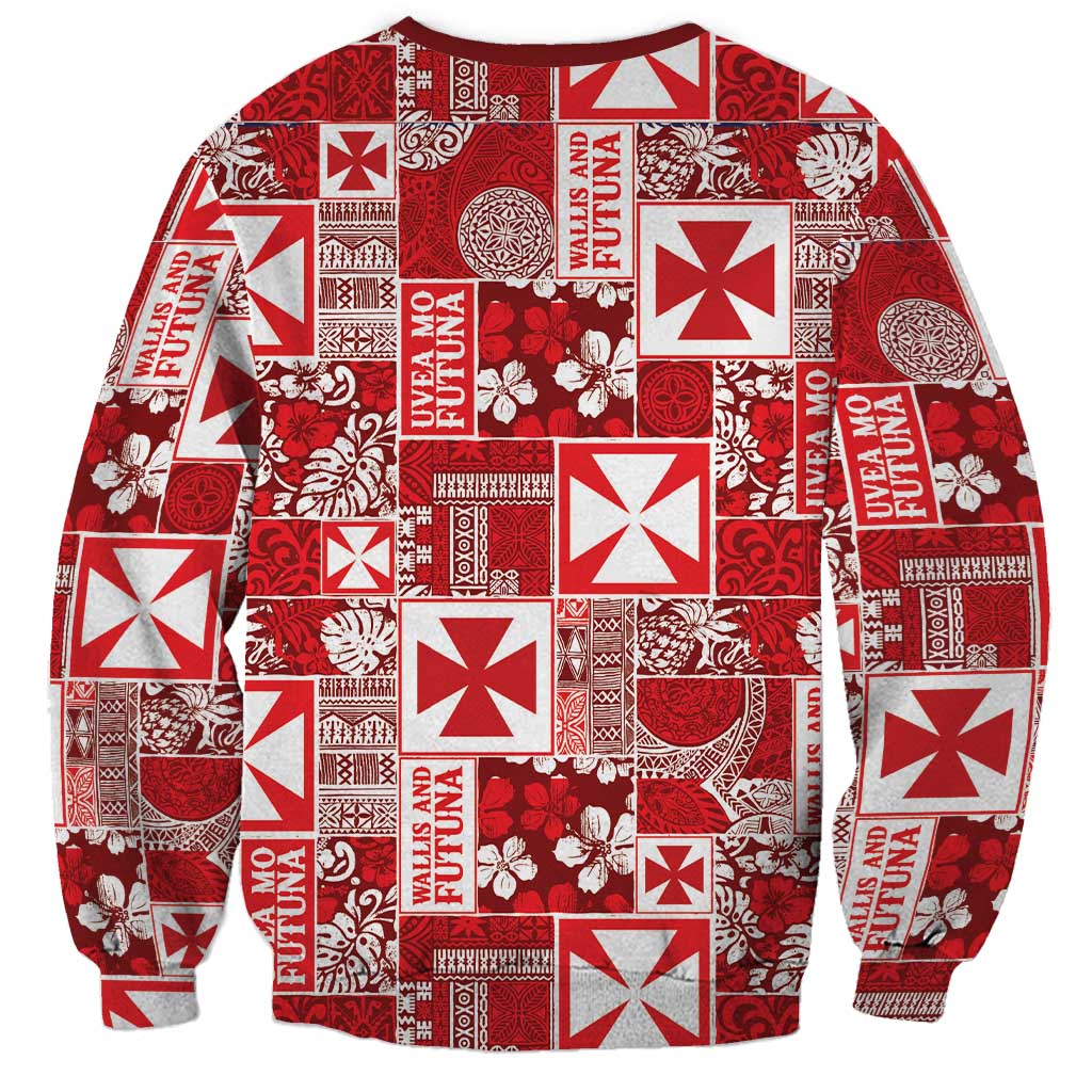 Wallis Et Futuna Kilisimasi Fiefia Sweatshirt Pacific Patchwork Xmas Vibes - Polynesian Pride
