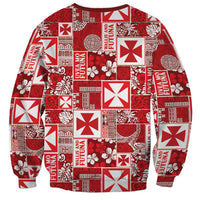 Wallis Et Futuna Kilisimasi Fiefia Sweatshirt Pacific Patchwork Xmas Vibes - Polynesian Pride