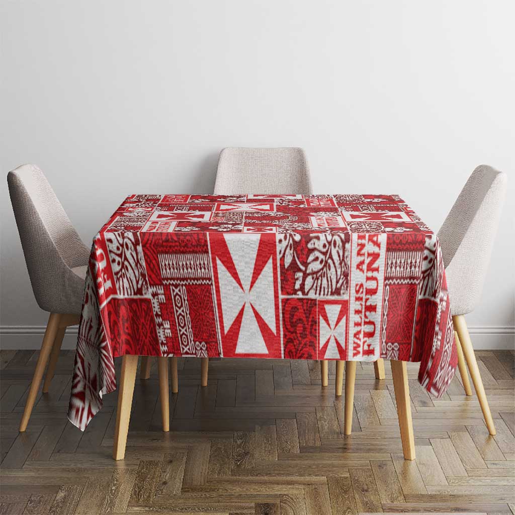Wallis Et Futuna Kilisimasi Fiefia Tablecloth Pacific Patchwork Xmas Vibes - Polynesian Pride