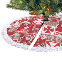 Wallis Et Futuna Kilisimasi Fiefia Tree Skirt Pacific Patchwork Xmas Vibes - Polynesian Pride