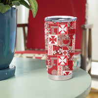 Wallis Et Futuna Kilisimasi Fiefia Tumbler Cup Pacific Patchwork Xmas Vibes - Polynesian Pride