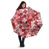 Wallis Et Futuna Kilisimasi Fiefia Umbrella Pacific Patchwork Xmas Vibes - Polynesian Pride