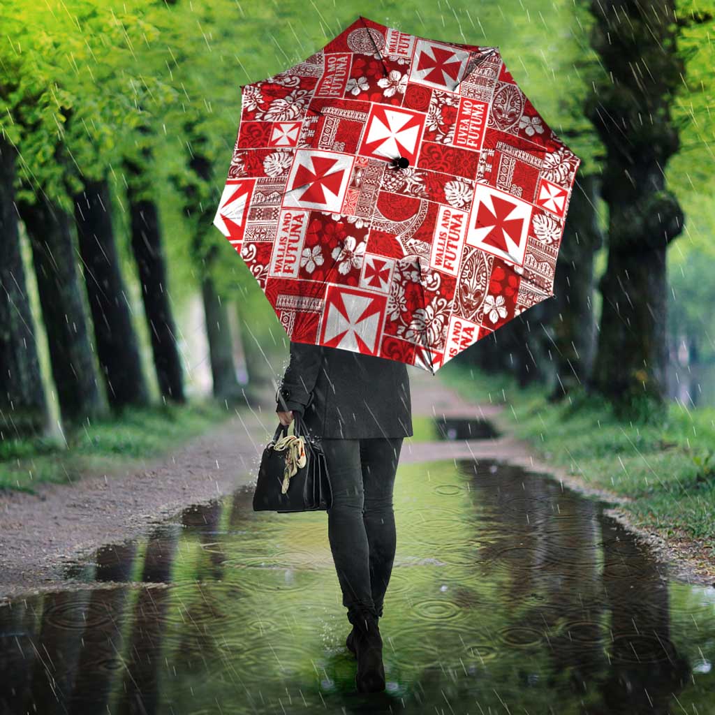 Wallis Et Futuna Kilisimasi Fiefia Umbrella Pacific Patchwork Xmas Vibes - Polynesian Pride
