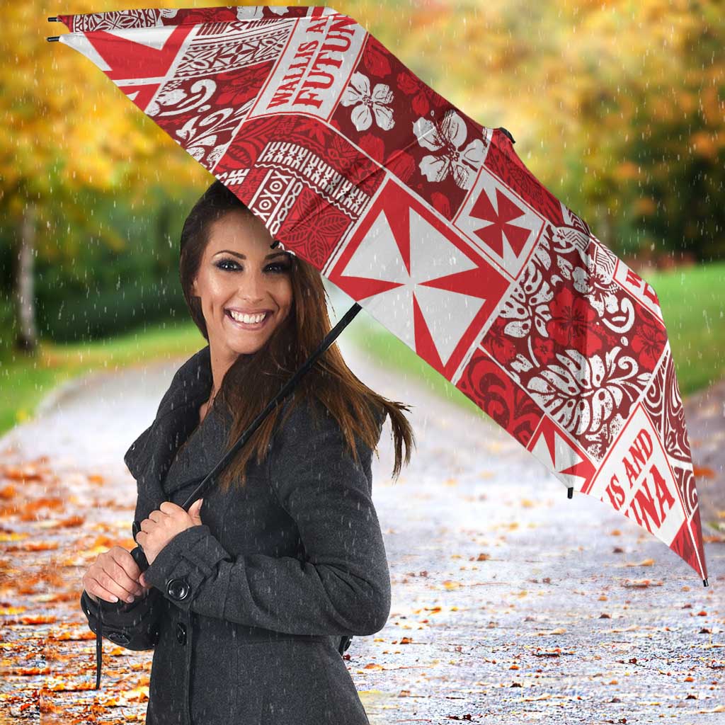 Wallis Et Futuna Kilisimasi Fiefia Umbrella Pacific Patchwork Xmas Vibes - Polynesian Pride
