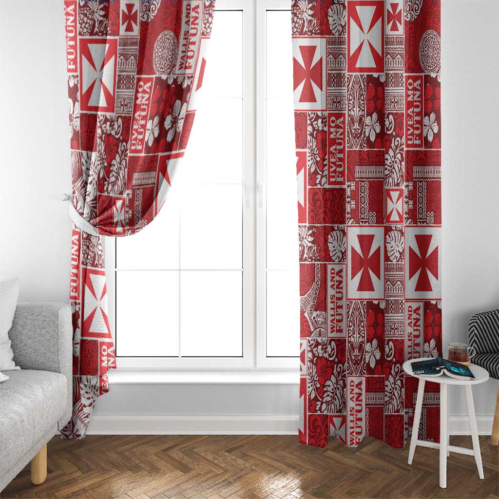 Wallis Et Futuna Kilisimasi Fiefia Window Curtain Pacific Patchwork Xmas Vibes - Polynesian Pride