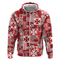 Wallis Et Futuna Kilisimasi Fiefia Zip Hoodie Pacific Patchwork Xmas Vibes - Polynesian Pride