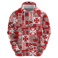 Wallis Et Futuna Kilisimasi Fiefia Zip Hoodie Pacific Patchwork Xmas Vibes - Polynesian Pride