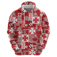 Wallis Et Futuna Kilisimasi Fiefia Zip Hoodie Pacific Patchwork Xmas Vibes - Polynesian Pride