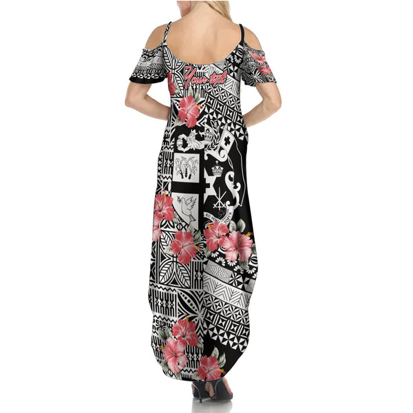 Custom Malampa Fiji Day Summer Maxi Dress Together We Grow Proud Polynesian Tapa Artsy LT14 main image 0