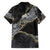 Polynesian Tribal Tattoo Family Matching Summer Maxi Dress and Hawaiian Shirt Dark Marble Pattern