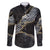 Polynesian Tribal Tattoo Family Matching Summer Maxi Dress and Hawaiian Shirt Dark Marble Pattern