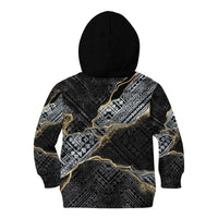 Polynesian Tribal Tattoo Kid Hoodie Dark Marble Pattern