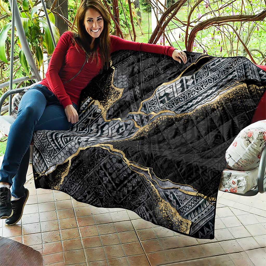 Polynesian Tribal Tattoo Quilt Dark Marble Pattern LT9 - Polynesian Pride