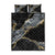 Polynesian Tribal Tattoo Quilt Bed Set Dark Marble Pattern
