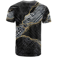 Polynesian Tribal Tattoo T Shirt Dark Marble Pattern