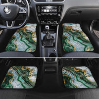 Polynesian Tribal Tattoo Car Mats Green Marble Pattern