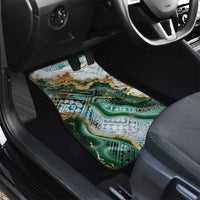 Polynesian Tribal Tattoo Car Mats Green Marble Pattern