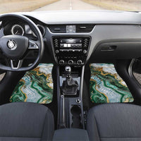 Polynesian Tribal Tattoo Car Mats Green Marble Pattern