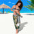 Polynesian Tribal Tattoo Sarong Green Marble Pattern