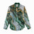 Polynesian Tribal Tattoo Women Casual Shirt Green Marble Pattern