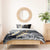 Polynesian Tribal Tattoo Bedding Set Plumeria Black Gold Marble Pattern