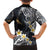 Polynesian Tribal Tattoo Family Matching Summer Maxi Dress and Hawaiian Shirt Plumeria Black Gold Marble Pattern