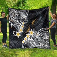 Polynesian Tribal Tattoo Quilt Plumeria Black Gold Marble Pattern LT9 - Polynesian Pride