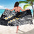 Polynesian Tribal Tattoo Sarong Plumeria Black Gold Marble Pattern