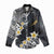 Polynesian Tribal Tattoo Women Casual Shirt Plumeria Black Gold Marble Pattern