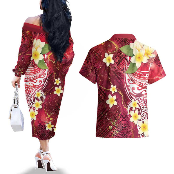 Hawaii Off Shoulder Long Dress Polynesian Tribal Art Ver.03 LT14 main image 1