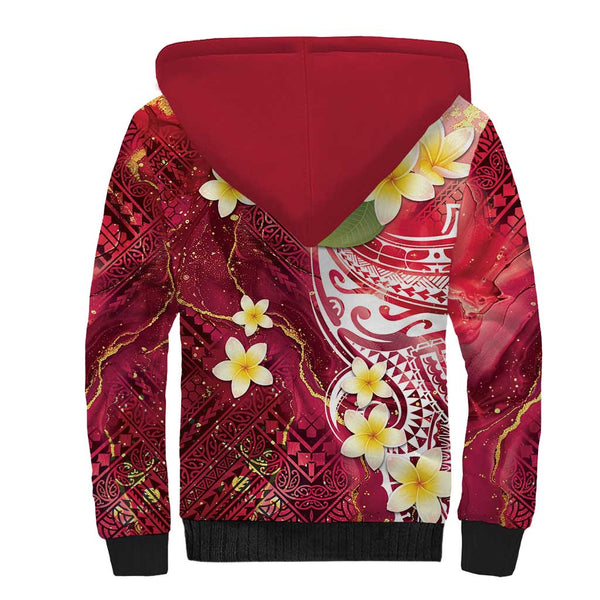 Hawaii Sherpa Hoodie Polynesia Tribal Tattoo Gold main image 0