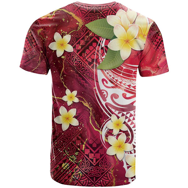 Kosrae Custom Personalised T-Shirt - Plumeria Polynesian Vibe Gold