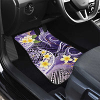 Polynesian Tribal Tattoo Car Mats Plumeria Purple Marble Pattern