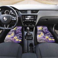 Polynesian Tribal Tattoo Car Mats Plumeria Purple Marble Pattern