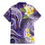 Polynesian Tribal Tattoo Family Matching Mermaid Dress and Hawaiian Shirt Plumeria Purple Marble Pattern