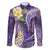 Polynesian Tribal Tattoo Family Matching Summer Maxi Dress and Hawaiian Shirt Plumeria Purple Marble Pattern