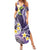 Polynesian Tribal Tattoo Family Matching Summer Maxi Dress and Hawaiian Shirt Plumeria Purple Marble Pattern