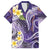 Polynesian Tribal Tattoo Hawaiian Shirt Plumeria Purple Marble Pattern