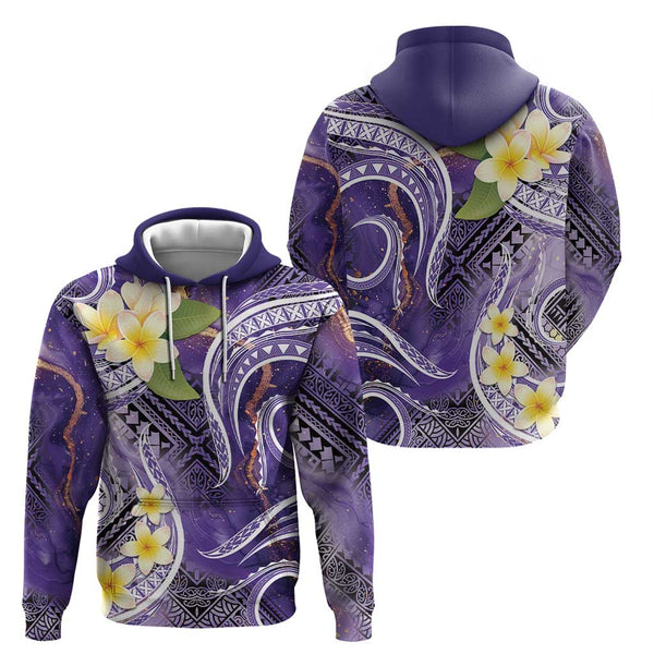 Polynesian Sunset Plumeria Sherpa Hoodie Pacific Island Tribal Reggae Style LT9