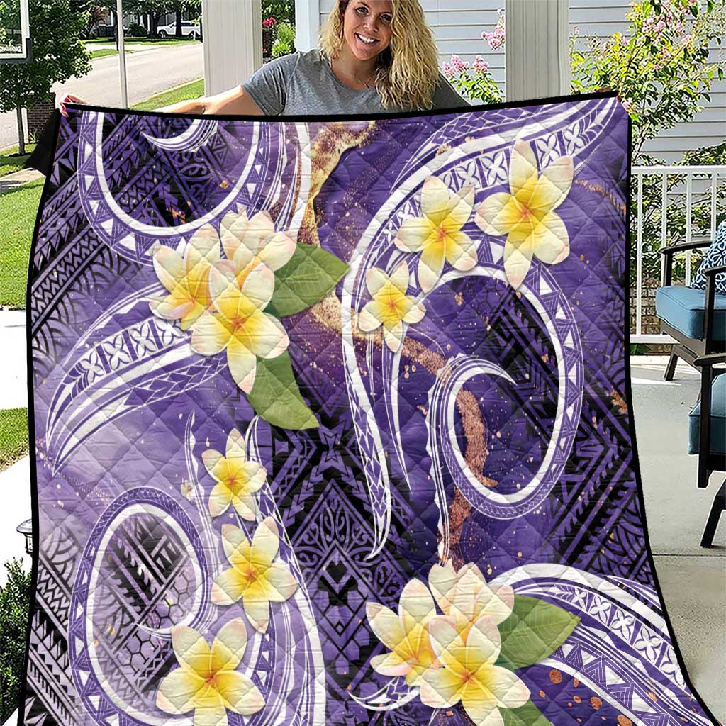 Polynesian Tribal Tattoo Quilt Plumeria Purple Marble Pattern LT9 Purple - Polynesian Pride