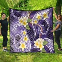 Polynesian Tribal Tattoo Quilt Plumeria Purple Marble Pattern