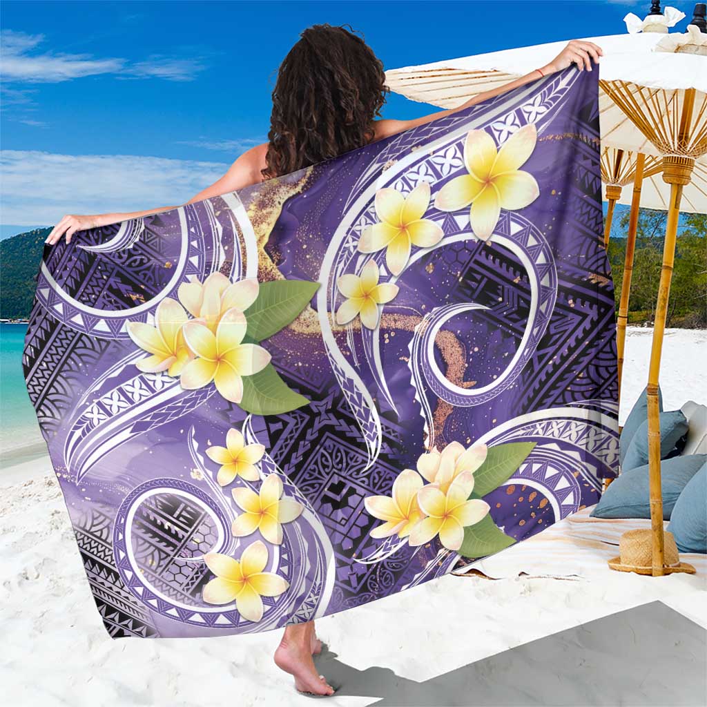 Polynesian Tribal Tattoo Sarong Plumeria Purple Marble Pattern LT9 One Size 44 x 66 inches Purple - Polynesian Pride