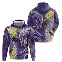 Polynesian Tribal Tattoo Zip Hoodie Plumeria Purple Marble Pattern LT9 - Polynesian Pride