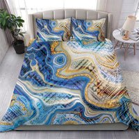 Polynesian Tribal Tattoo Bedding Set Swirling Ocean Marble Pattern