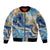 Polynesian Tribal Tattoo Bomber Jacket Swirling Ocean Marble Pattern