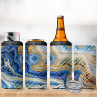 Polynesian Tribal Tattoo 4 in 1 Can Cooler Tumbler Swirling Ocean Marble Pattern
