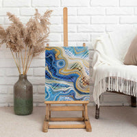 Polynesian Tribal Tattoo Canvas Wall Art Swirling Ocean Marble Pattern