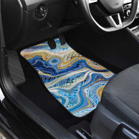 Polynesian Tribal Tattoo Car Mats Swirling Ocean Marble Pattern
